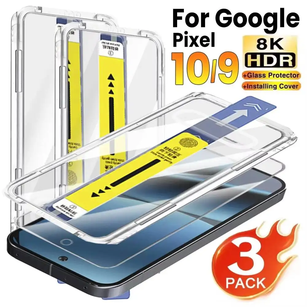

1-3Pcs For Google Pixel 6A 7 7A 8 8A 9 9A 10 Pro XL Screen Protector Tempered Glass Dust Free With Install Kit Remove Explosion
