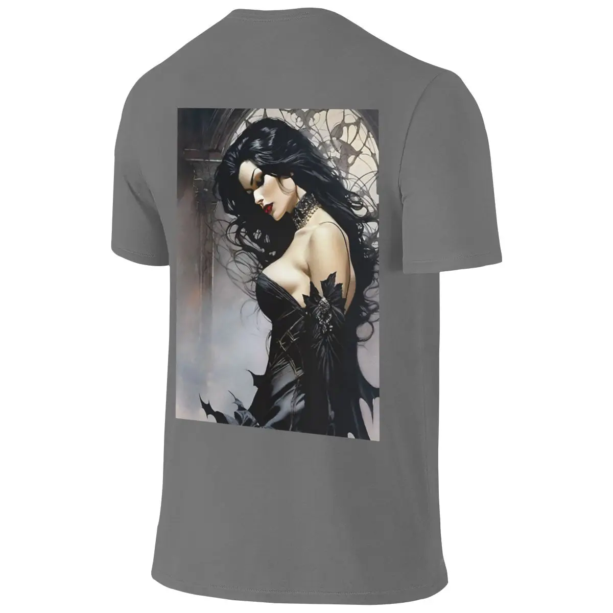 Queen Of The Night - Gothic Horror Art Concept Japanese Style Reversible T-shirt Lazy Vibe Classic Colors Cotton Tee