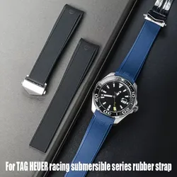 Silicone Rubber Strap For Tag Heuer CARRERA AQUARACER 300 Watchband WAY201A WAY211C WAY111A Watch Accessories Men Bracelet 22mm