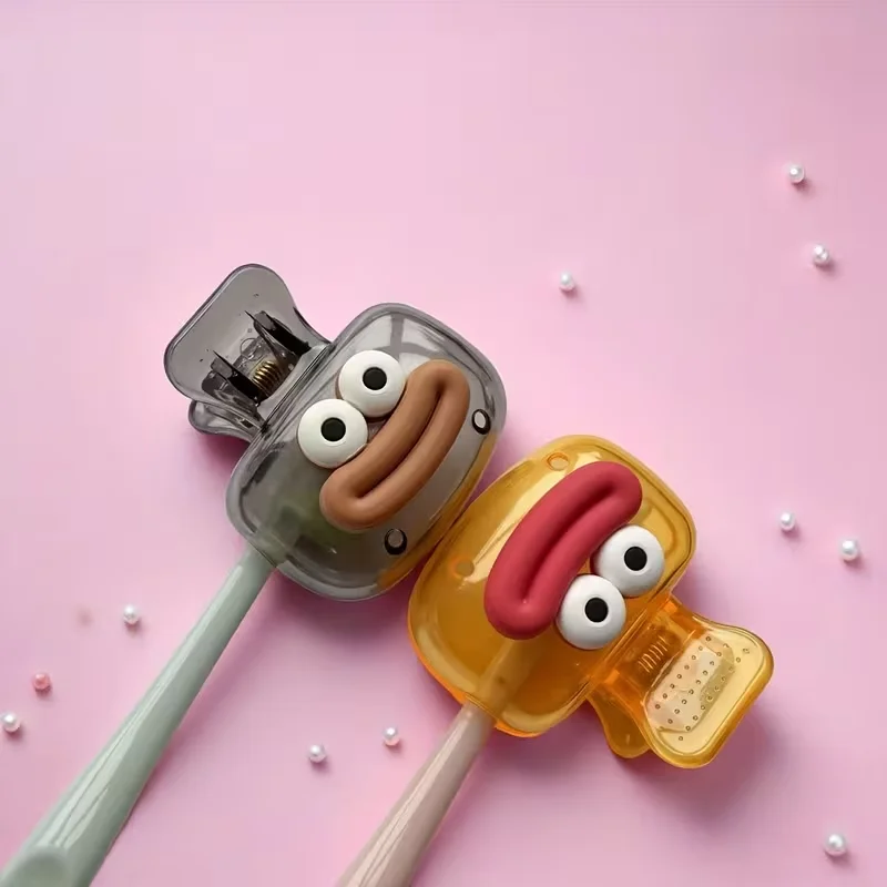 4-Piece Sausage-Shaped Toothbrush Storage Box, Household Toothbrush Protective Cover, Suitable for Both Home Use and Travel.