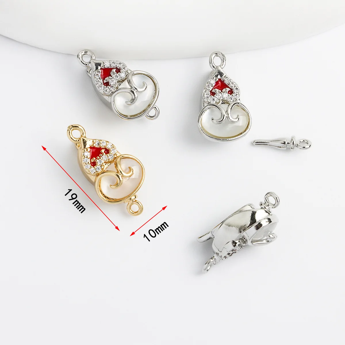 1 Piece Copper Gourd Plug-in Push Buckle Necklace Bracelet Connecting Buckle DIY Jewelry Making Material Accessories Wholesale