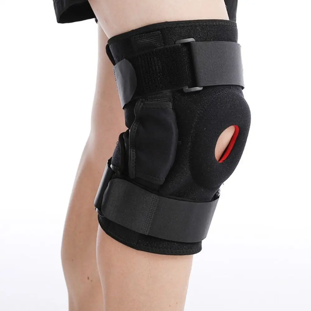 ضغط دعامة الركبة المثبتات الجانبية مفتوحة الرضفة وسادة الركبة كم تنفس حزام قابل للتعديل الركبة دعم العظام