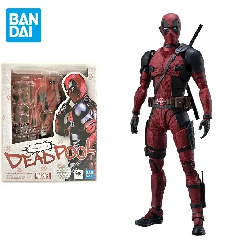 In Stock Bandai Original Figure S.H.Figuarts SHF Deadpool1.0 Superhero PVC Anime Action Figures Model Collection Doll Toys Gifts