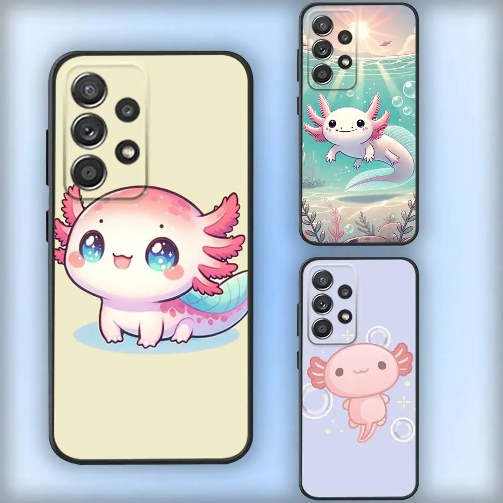 

Animal Cute Axolotl Phone Case For Samsung S25,S24,S21,S22,S23,S30,Ultra,S20,Plus,Fe,Lite,Note,10,9,5G Black Cover