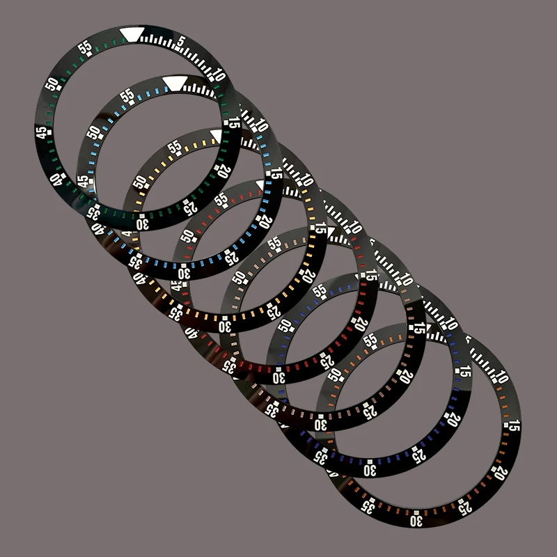 38mmx30.7 Curved Ceramic Bezel Insert Ring Fits For SUB SKX007 SKX009 SRPD Case NH35 NH36 Movement Men's Watches Accessories