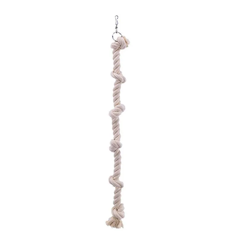 Natural Cotton Toy Pet Parrot Toy Bird Swing Exercise Climbing Standing Rope Toys Pet Parrot Macaw Hammock Bird Toy - view 5