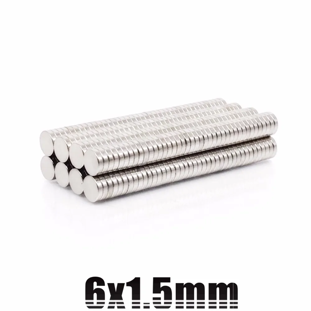 50-2000PCS 6x1.5 Strong Magnetic Magnet 6mm x 1.5mm Permanent Neodymium Magnets 6x1.5mm Small Round Magnet 6*1.5 mm