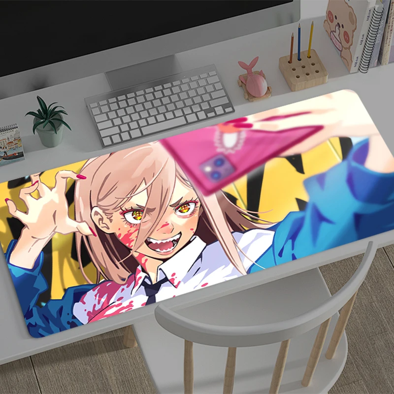 

Large Mouse pad Chainsaw Man Power game player keyboard pad non-slip office study desk mat floor mat coaster PC carpet Mousepad