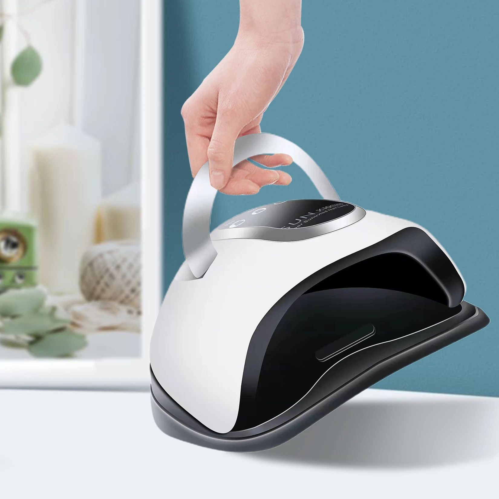 SUN X11/10 MAX Lampada professionale per asciugare le unghie per manicure 66 LED Macchina per asciugare lo smalto gel con grande lampada per unghie LCD UV LED