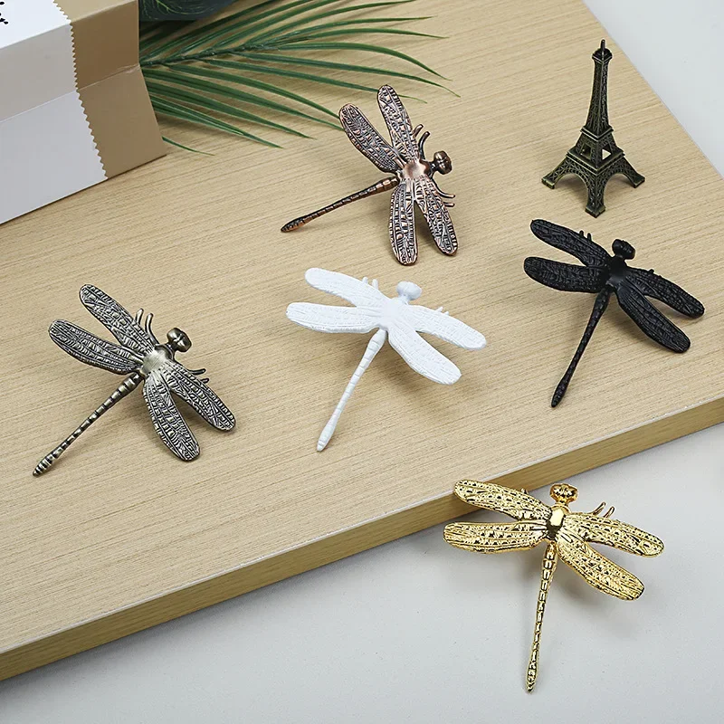 Light Luxury Kitchen Cabinet Handles Nordic Drawer Knobs Cupboard Wardrobe Door Handle Dragonfly Zinc Alloy