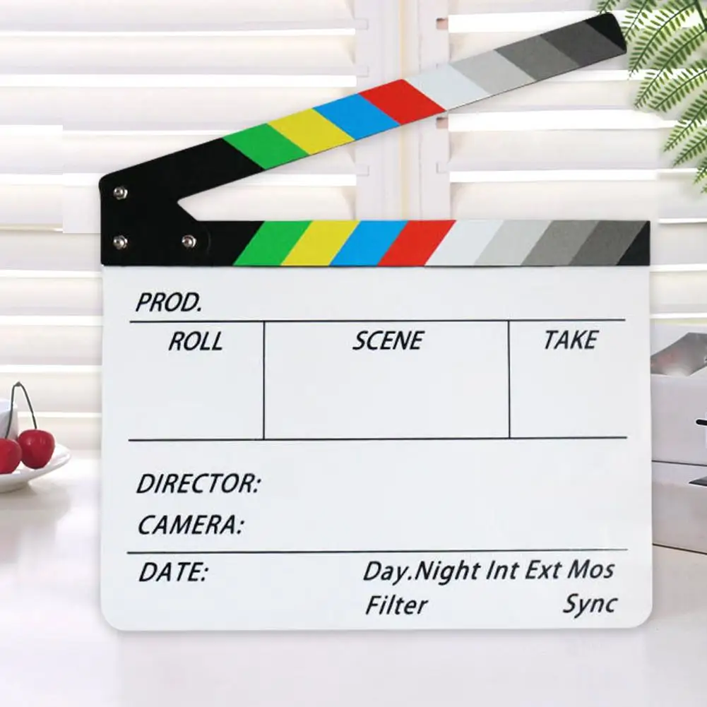 Colorful Director\'s Board Movie Clapperboard Creative Craft Photo Board Prop Photography Online Wooden Film Cut Store Props K3S4