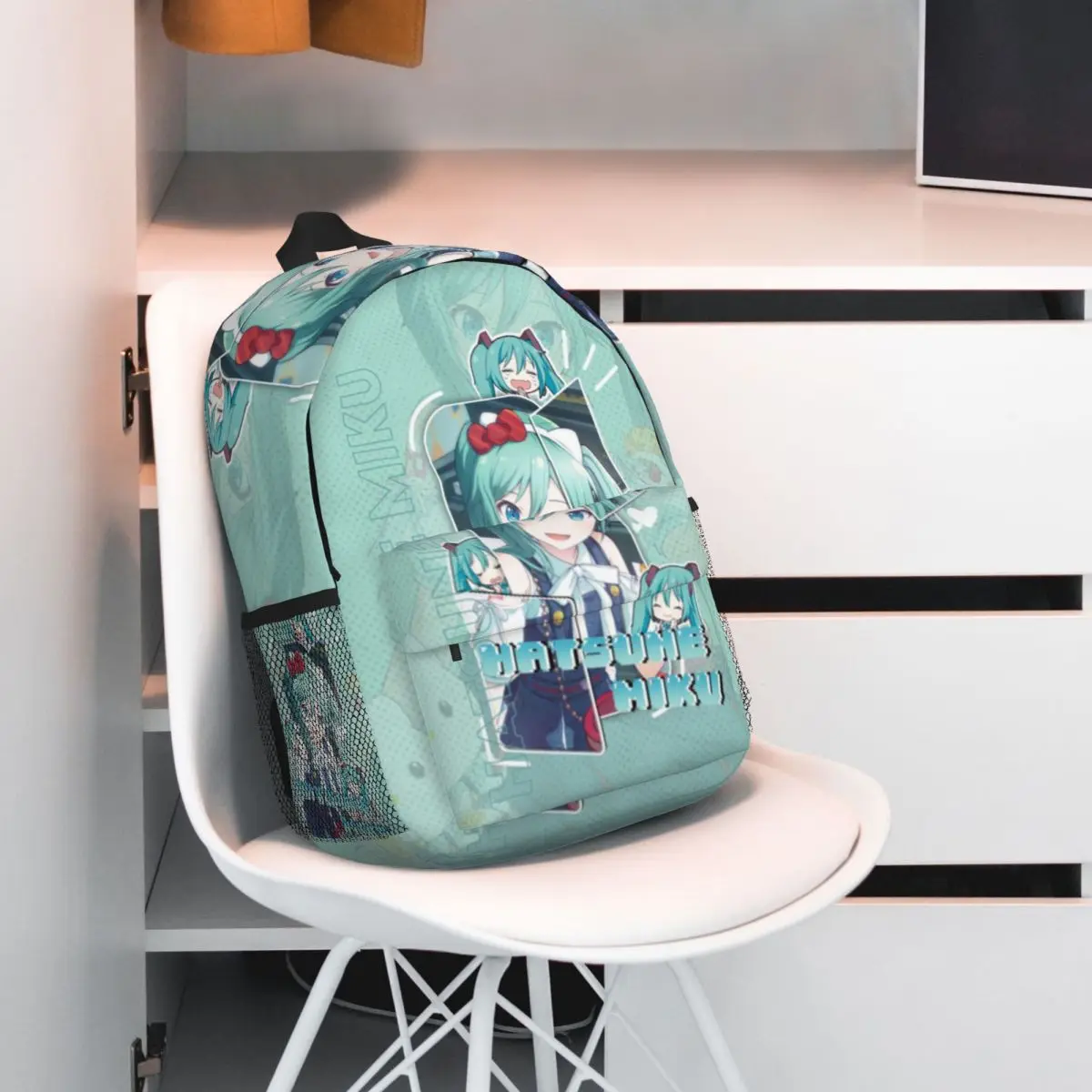 Hatsune Miku Bedrukte Lichtgewicht Casual Schooltas Voor School, Buiten, Winkelen, Kantoor 15Inch