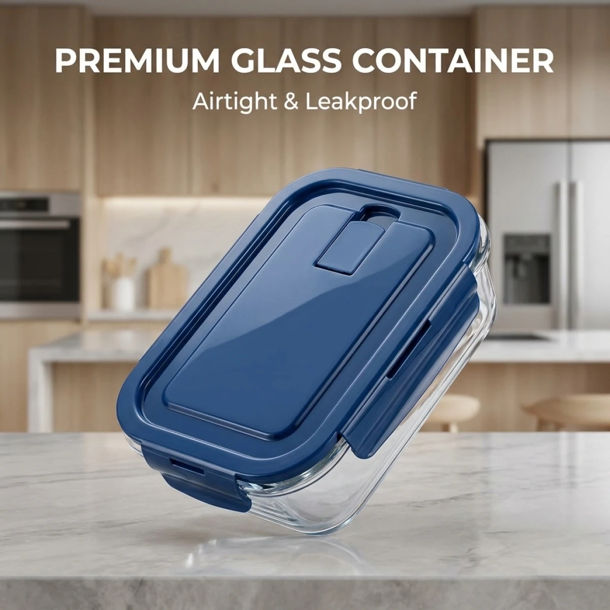 2Pcs Star Sea Blue Glass Food Storage Containers,High Boros…