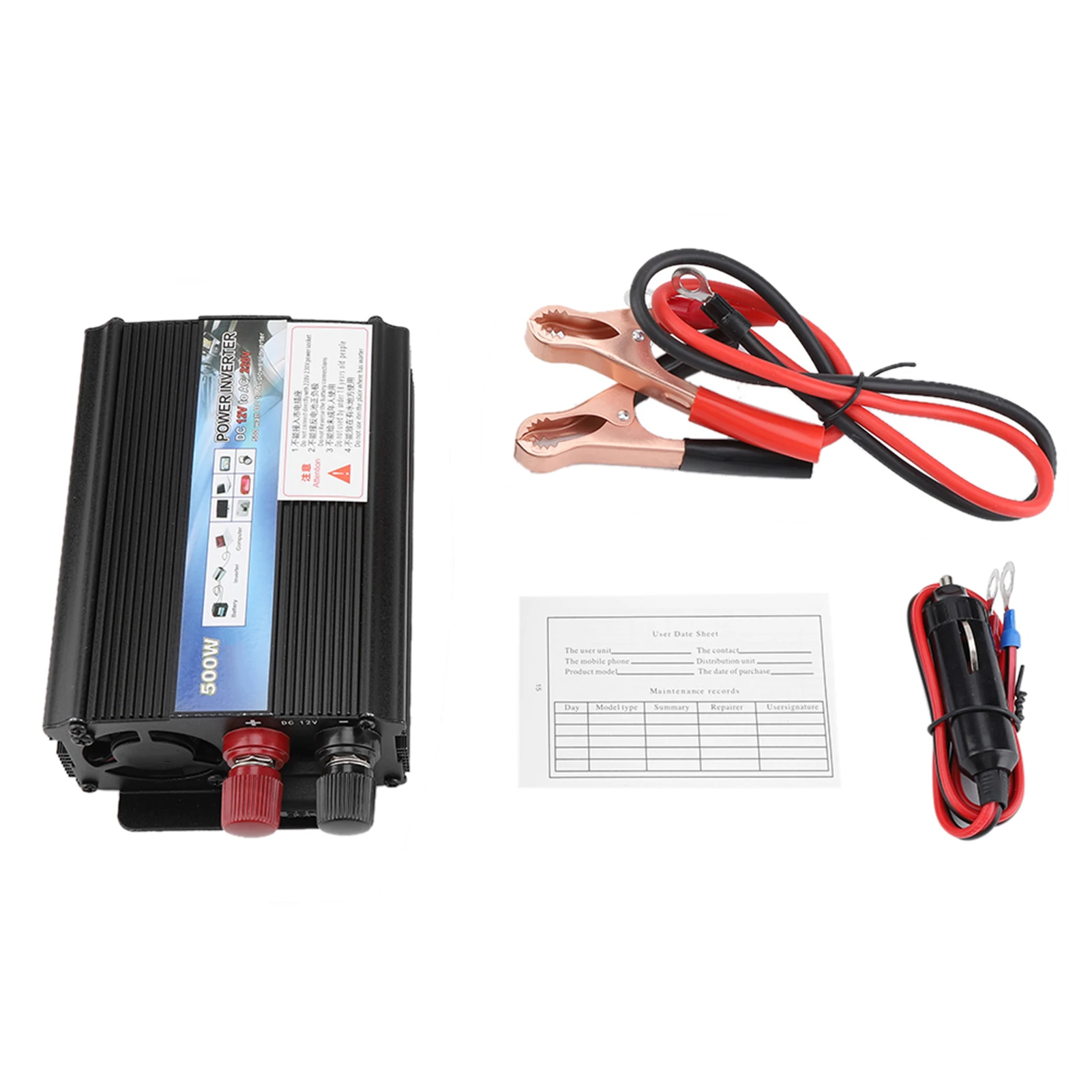 

500W 12V to 220V Power Inverter with Solar Panel for Household Use - Efficient DC to AC Inverter Converter for Off-Grid Solar Sy