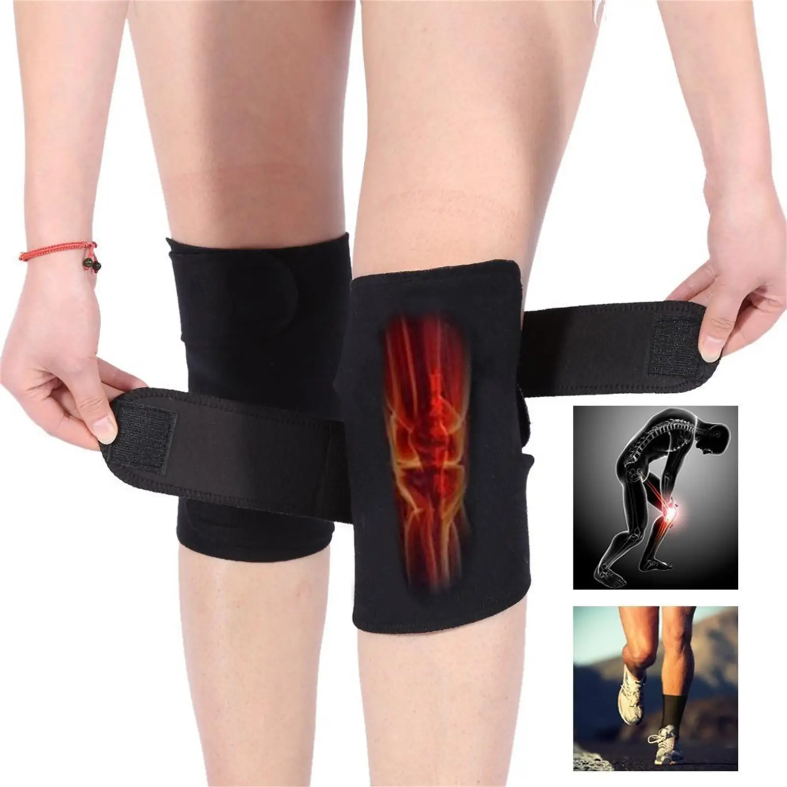 1 Pair  Self Heating Knee Pads Magnetic Therapy Kneepad Pain Relief Arthritis Brace Support Patella Knee Sleeve Pads