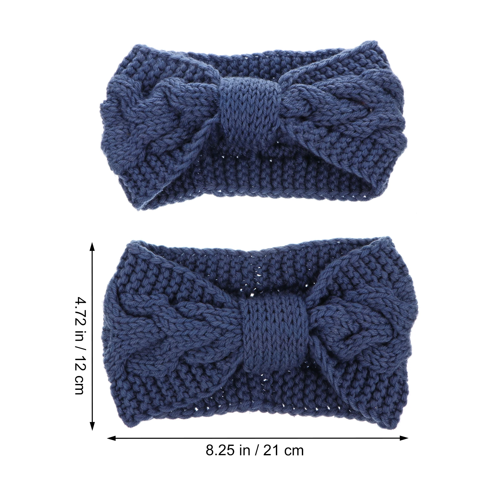 

2Pcs Button Knit Headb Women Sports Yoga Hair Outdoor Winter Lightweight Comfortable Elastic Stretchable Woolen Ski