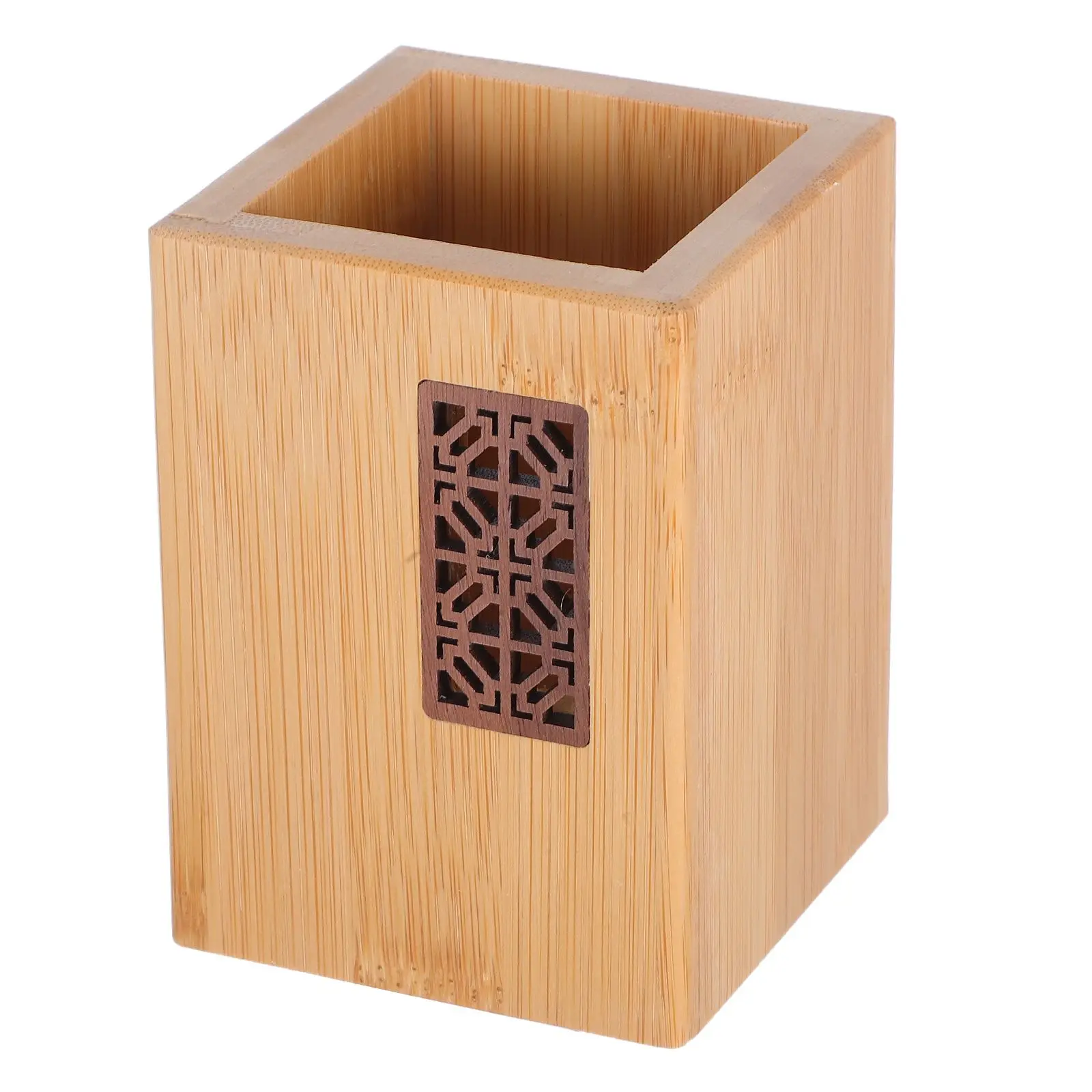 Nanzhu Pen Holder Bamboo Desk Organizer Office and Pencil Storage Cup Pot Desktop Toothbrush