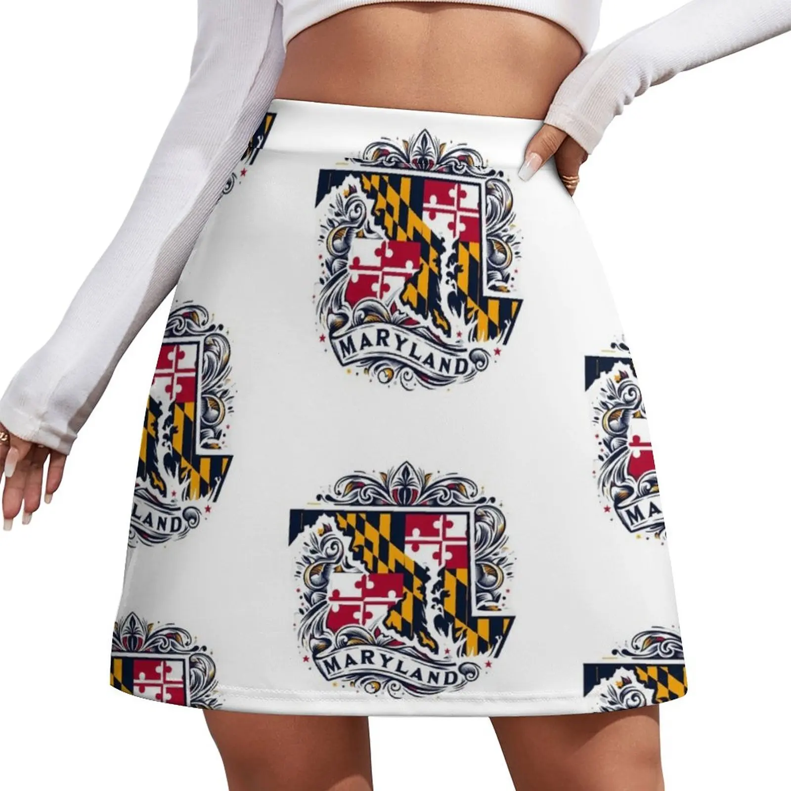 Celebrate Maryland Spirit: Unique State Flag Design for True Locals! Mini Skirt Woman clothing Mini Skirt