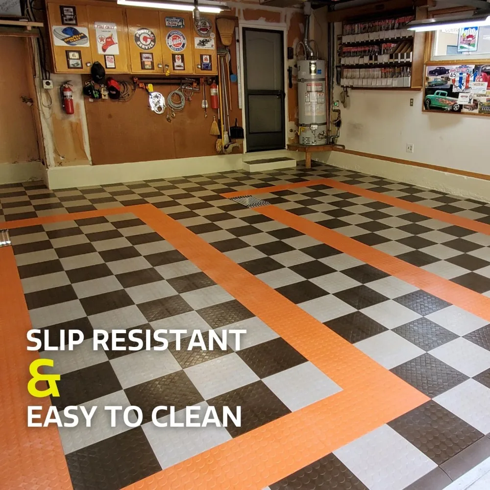 Interlocking Non-Slip Heavy-Duty Copolymer Garage Floor Tiles for Easy Installation and Durability
