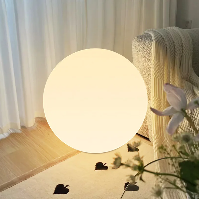 Large LED Ball Lamp Globe Floor Light 3 Colors Dimmable USB Rechargebale for Home Decor Bedroom Foyer Living Room