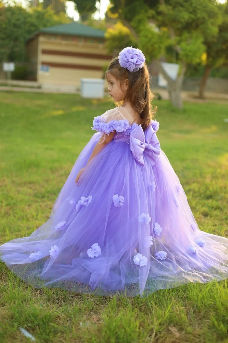 CAN ac-Robe à Fleurs 3D en Tulle pour Fille, pour Premier Anniversaire, avec Grand Nministériels d, pour ixde Concours de Princesse, Personnalisée