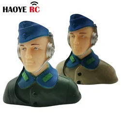 Haoye 1 Pc 1/6 1/7 Scale Civil Pilots Figures With Hat Toy Model For RC Plane Accessories Hobby Color Brown Army Green