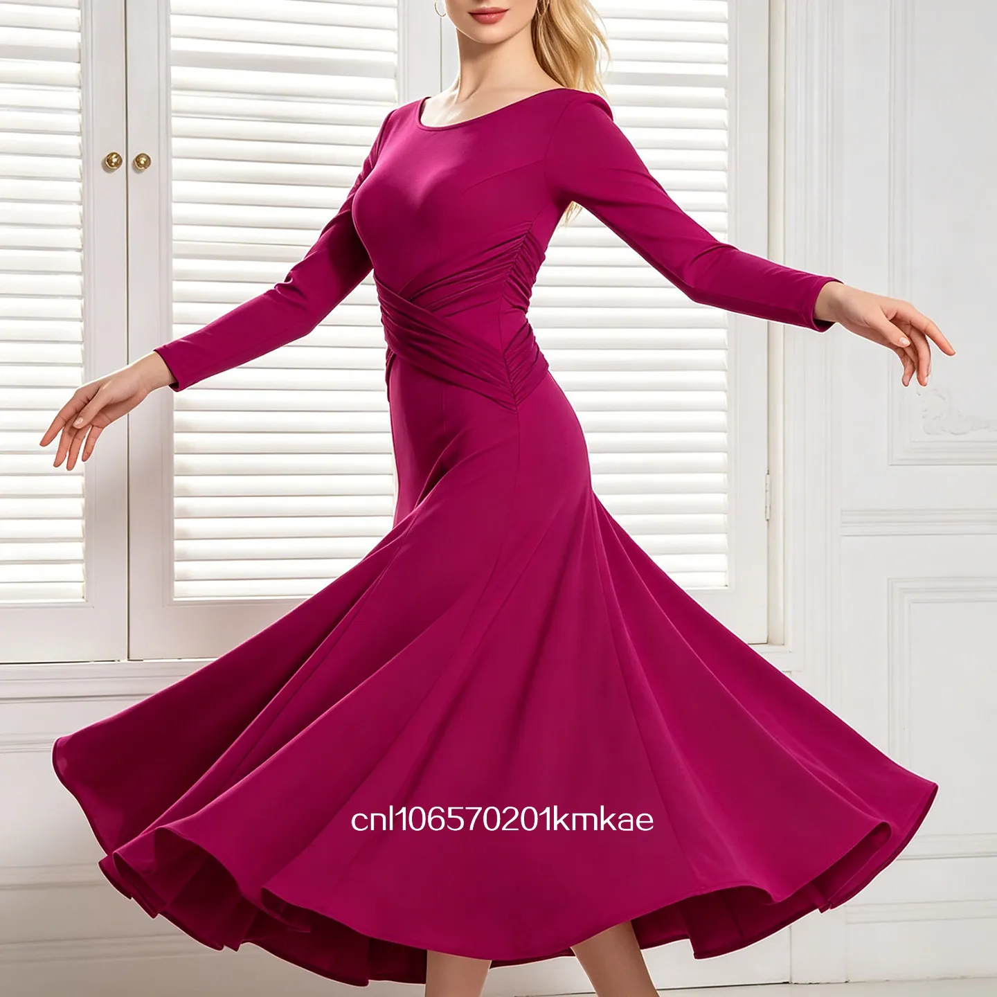 Modern Dance Dress New Ballroom Dance Waltz Ballroom Dance Large Sleeve Backless Dress Table Performance Dress