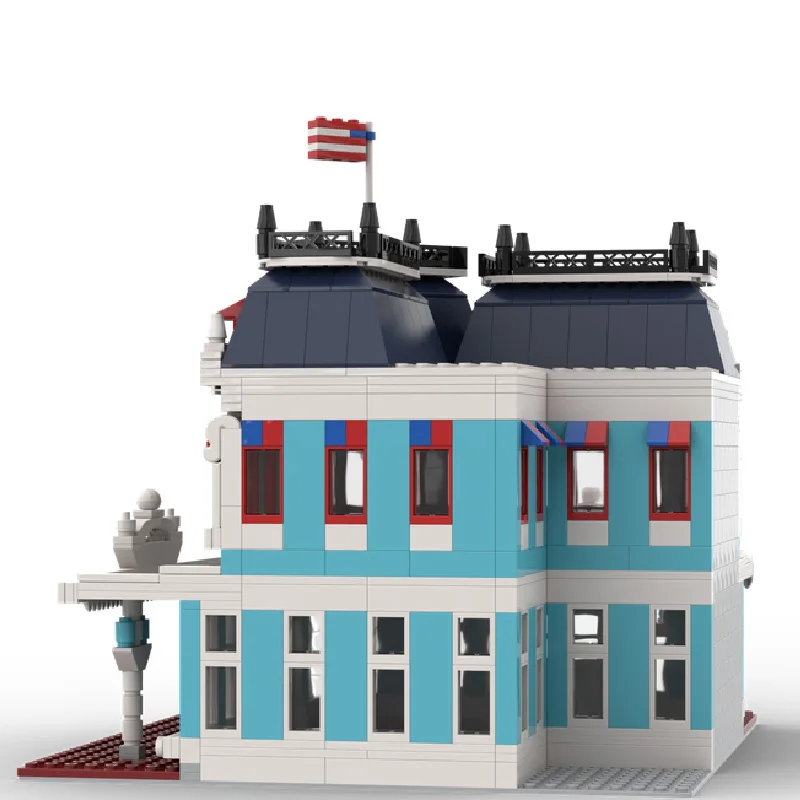 1076 قطعة MOC مدينة شارع المشاهد وحدات متجر الحلويات الفاخرة اللبنات لتقوم بها بنفسك التعليمية الجمعية ألعاب أطفال الهدايا