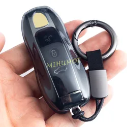 For 2011-2023 Porsche Cayenne Panamera Macan 718 Boxster Cayman Spyder 911 Black Transparent Key Fob Case Cover Holder