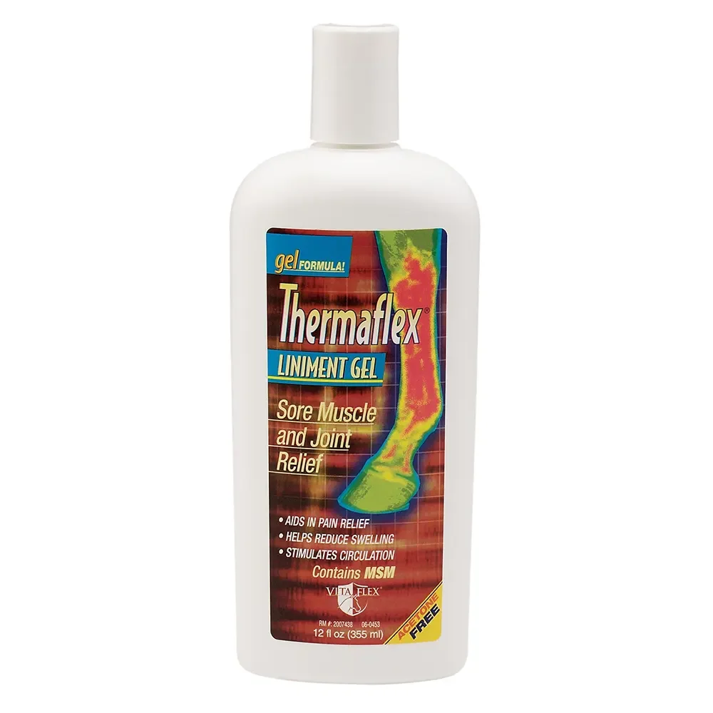 THERMAFLEX Liniment Gel 355 ml para el alivio del  malestar muscular de caballos Vetnova