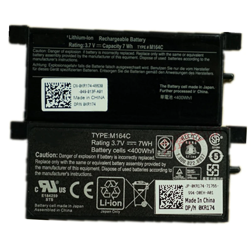 

New M164C KR174 GC9R0 M9602 X8483 Battery 3.7V 7Wh For Dell Perc 5E 6E H700 H800 Array Card Perc 5/E 6/E Raid Controller