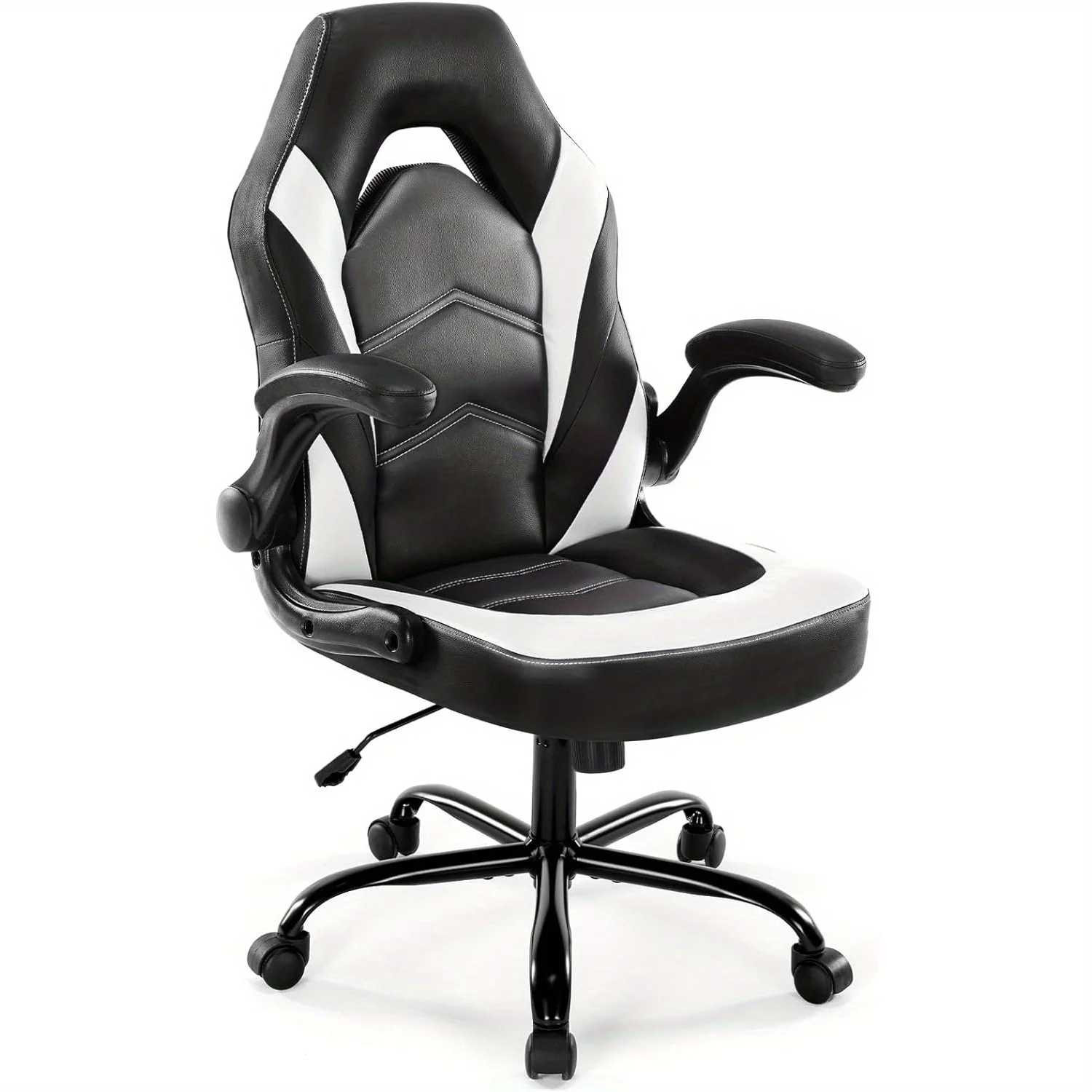 

Gaming Chair-Ergonomic Office Chair Flip-up Armrest and Height Adjustable Splicing PU Leather Computer Chair with Lumbar Suppor