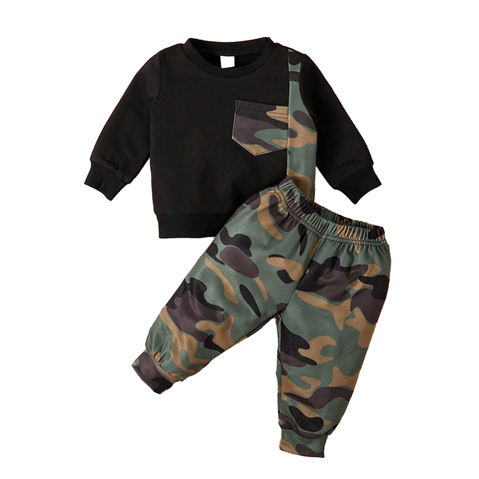 0-24 Months Newborn Infant Baby Boys Clothes Sets Spring Autumn Long Sleeve Pullover Pants Set Camouflage Outfits Sets Clothes