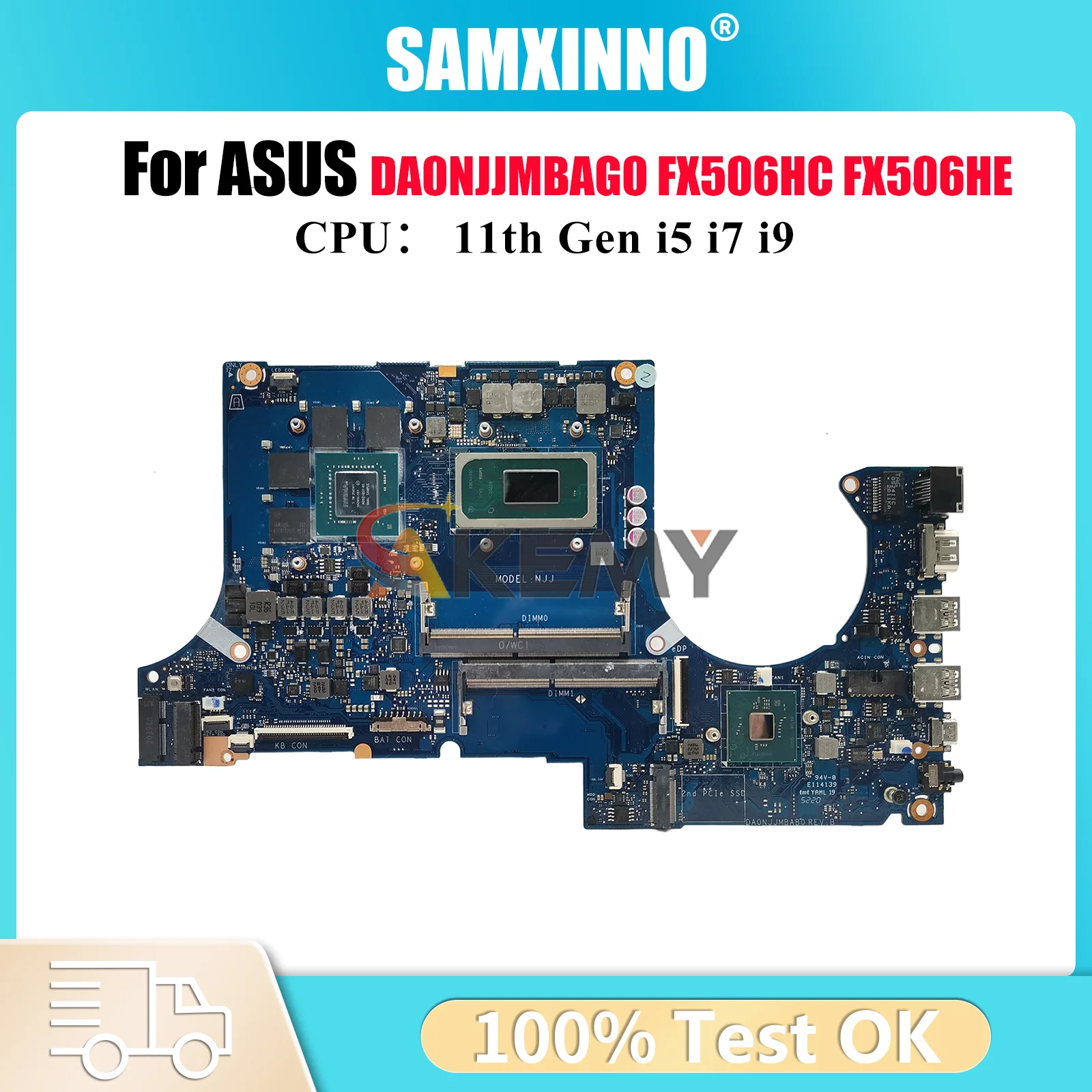 

DA0NJJMBAG0 Материнская плата для ноутбука ASUS TUF Gaming FX506HE FX506HF FX506HC FX506H Материнская плата с 11-го поколения i5 i7 i9 tests OK stk
