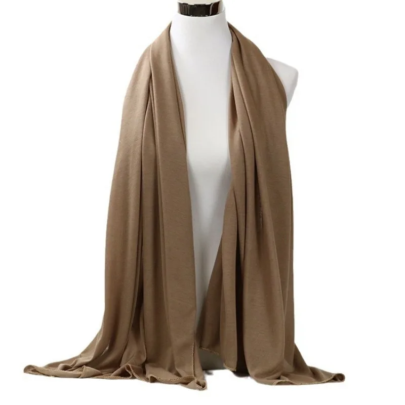 Bufanda larga de poliéster para la cabeza, chal musulmán liso, Hijab, 80x170