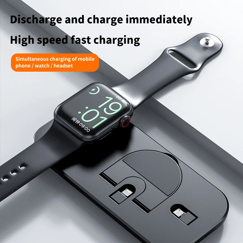 3 in 1 Wireless Charger Stand For IPhone 14 13 12 11 XS XR X Apple Watch 8 7 SE 6 Airpods Pro iWatch Fast Charging Dock Station