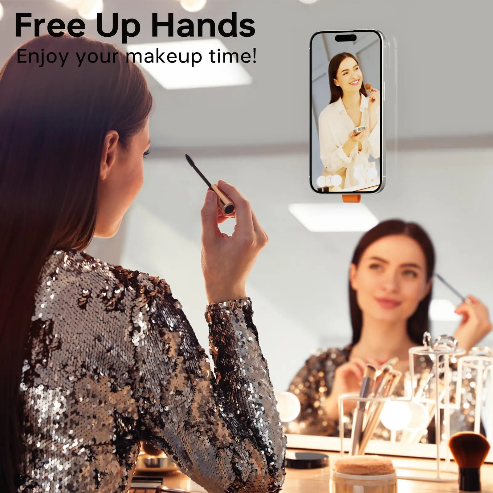 Magnetic Silicone Suction Cup Phone Grip Holder Stand for iPhone 15 Pro Max Hands-Free Phone Holder for Selfies Tiktok Videos