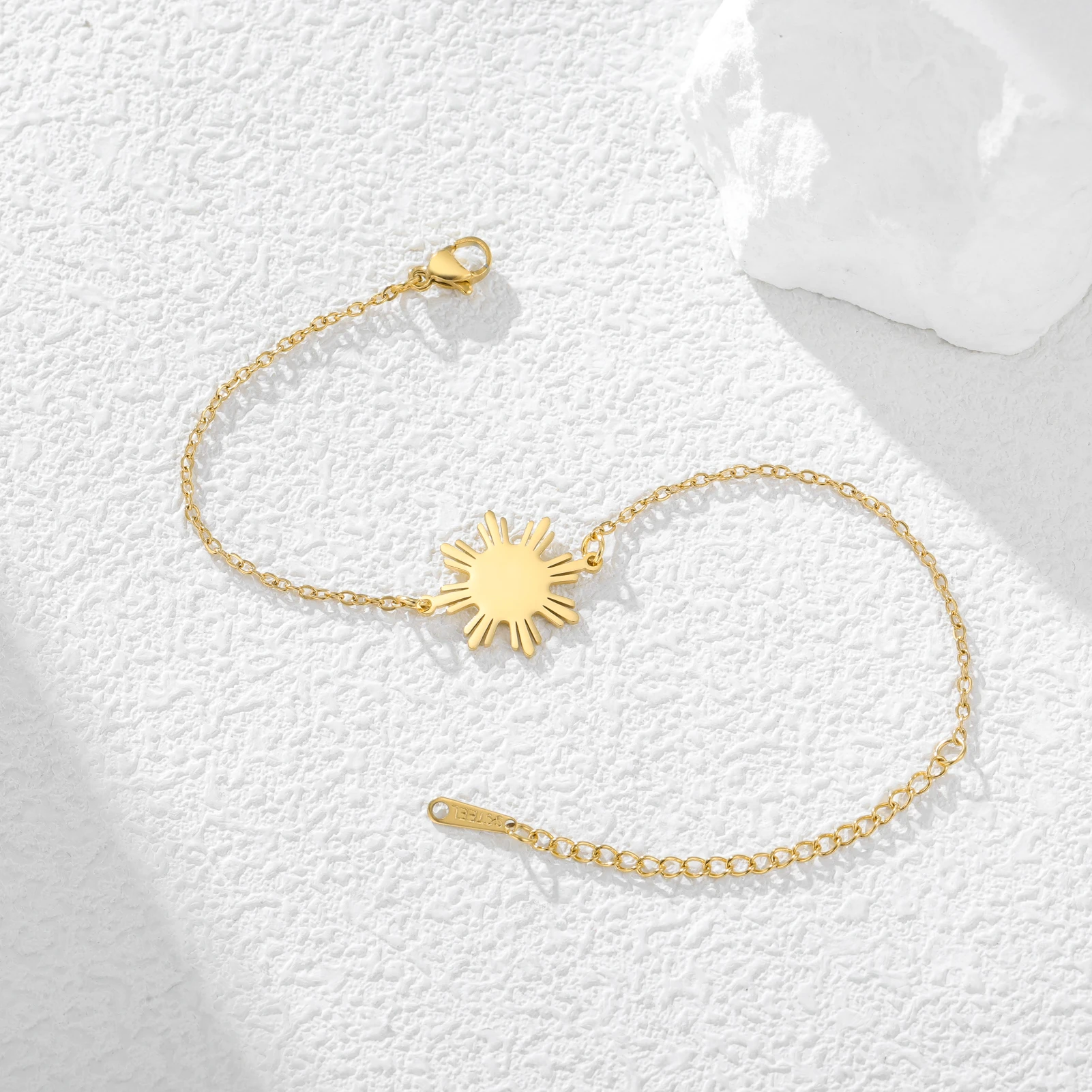 CoolTime Philippine Sun Anhänger mit Doppelketten Damenarmband Exquisiter goldfarbener Sonnenstrahl-Charm Schmuck Geschenk – Detail 8