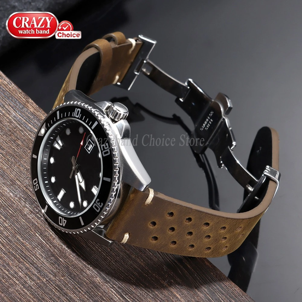 18/19/20/21/22/24mm Handmade L - đánh giá và giá Suede Strap Watch