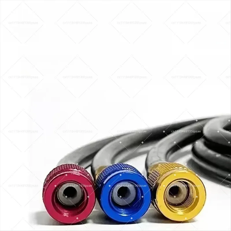 1.8M 3Pcs Black Anti-Explosion Refrigerant Hose, Fit R12 R22 R134A R404 R502, HVAC Air Conditioning Parts