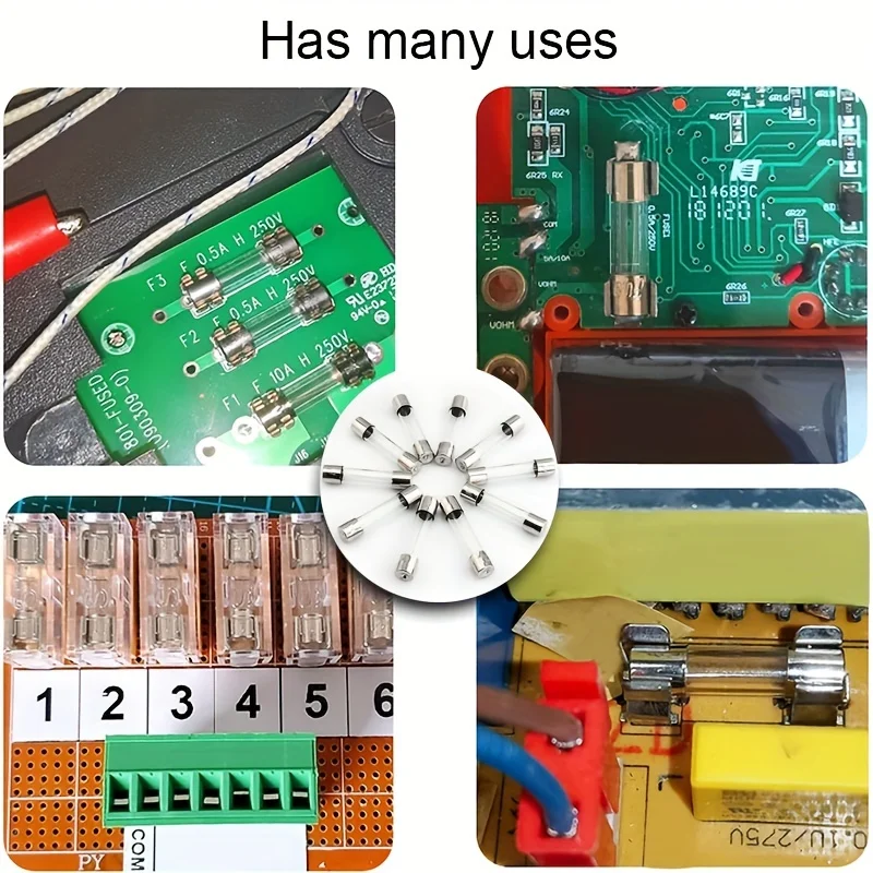 15Kinds 150pcs 5*20 Fast-blow Glass Tube Fuses Car Glass Tube Fuses Assorted Kit 5X20 with Box fusiveis 0.1A-30A Household Fuses