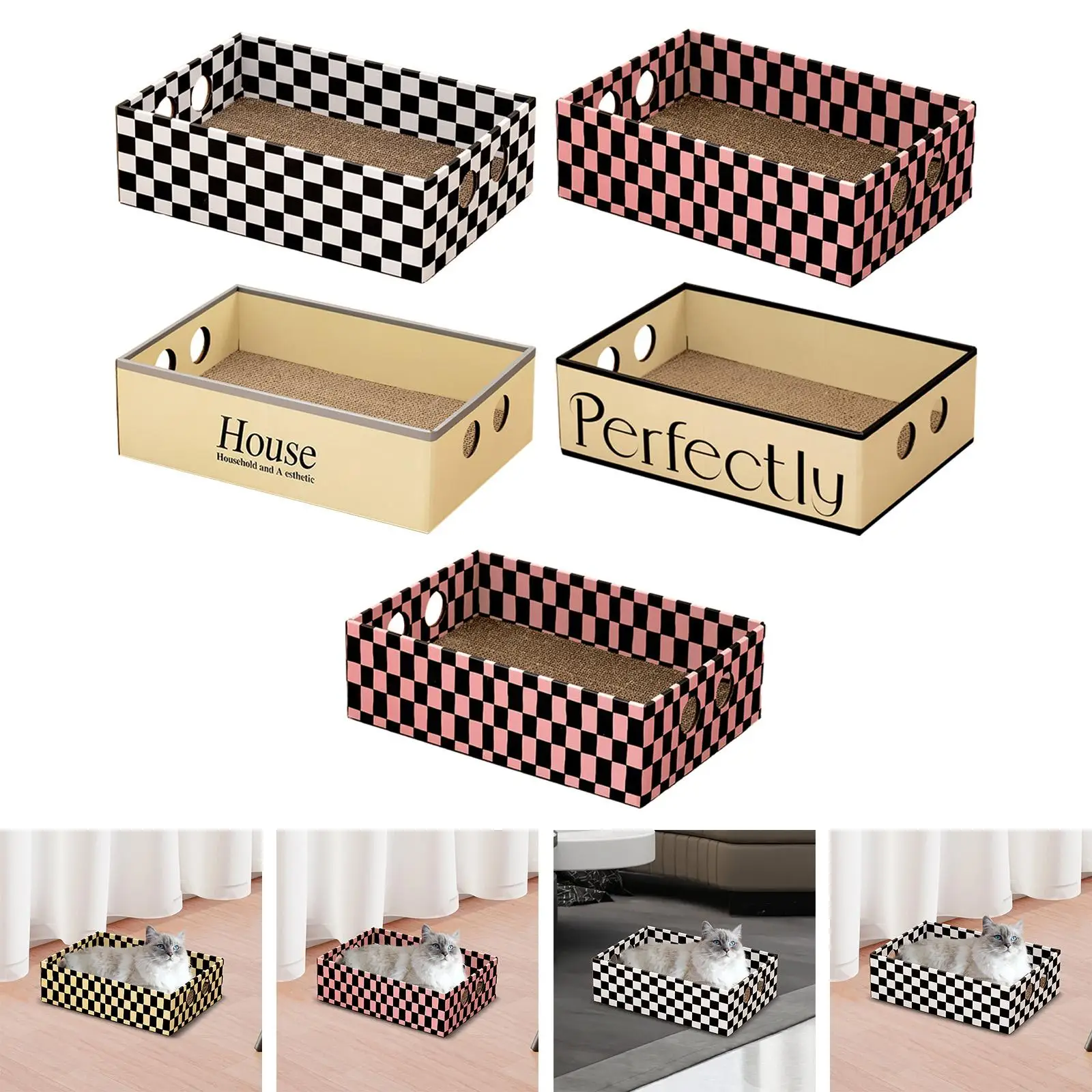 Cardboard Cat Scratcher Scratching for Indoor Cats Corrugated Cat Lounge with Scratch Pad Lounge Bed for Cat Kitty Kitten