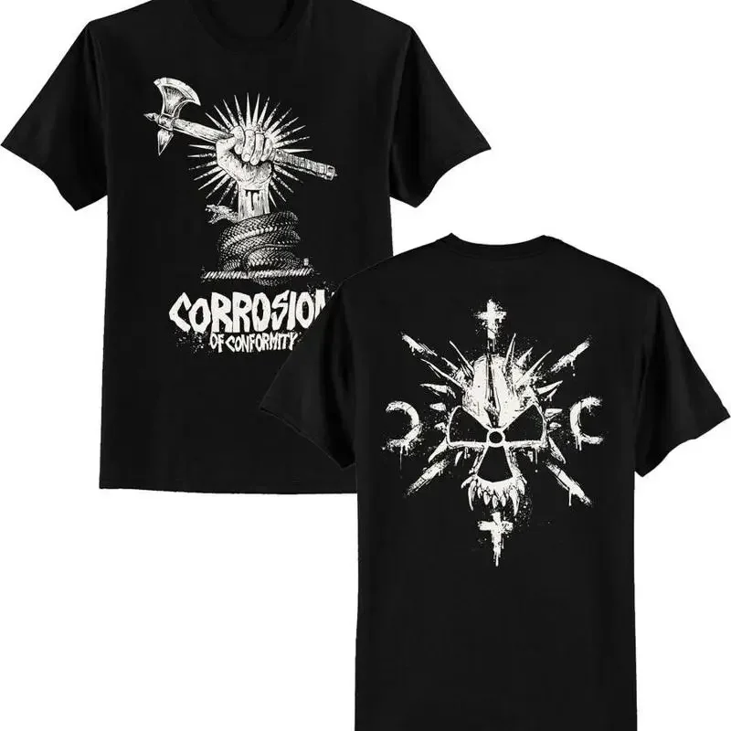 Vtg Corrosion Of Conformity Band Heavy Cotton Black T Shirt In420