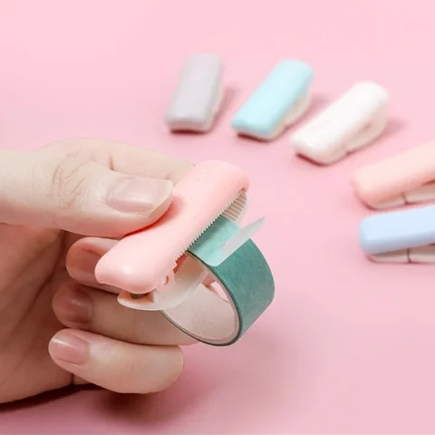 1 шт. Миниатюрный портативный резак для васи-ленты, цветной пластиковый резак для органайзера, рукоделия, скрапбукинга топ 10 хранение васи-ленты - №2