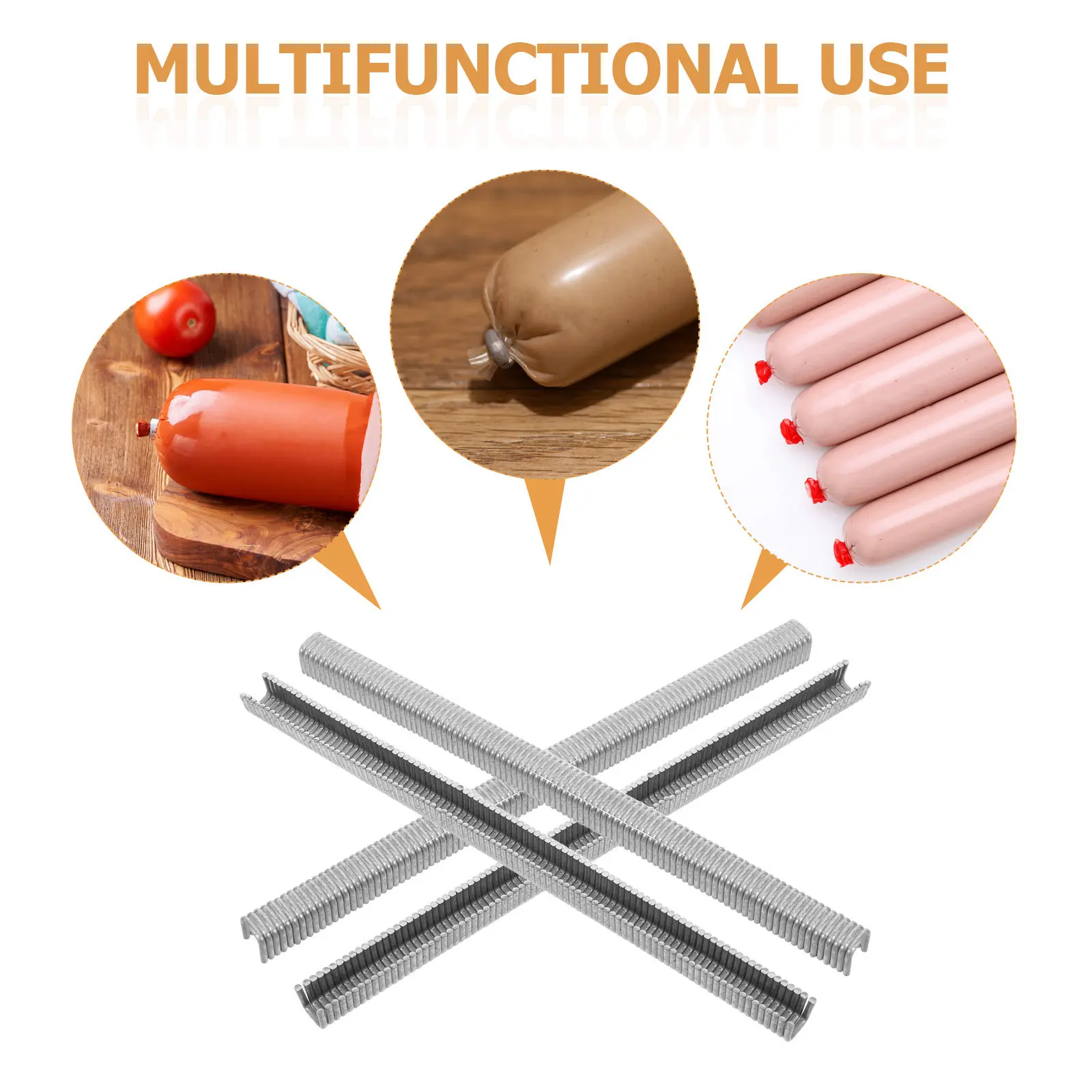 4400Pcs U Shape Sausage Clips Aluminum Reusable Manual Clipper for Sausage Making Meat Sealing Clamps Aluminum U Clips Set