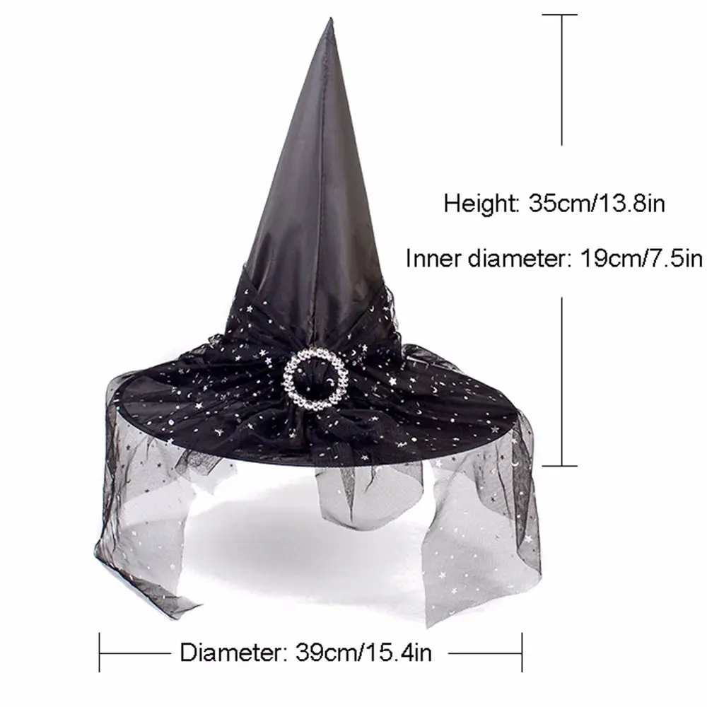 Simple Kids Female Hats Lace Drama Decor Fedoras Masquerade Hats Wizard Props Caps Halloween Hats Witch Caps Cosplay Party Hats