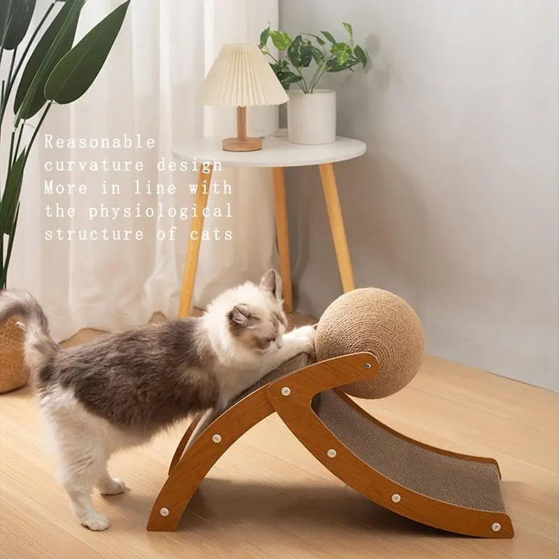 Tiragraffi per gatti in cartone con sfera girevole in sisal incorporata, fermagli per porta, protezioni per mobili da grattare gli animali domestici