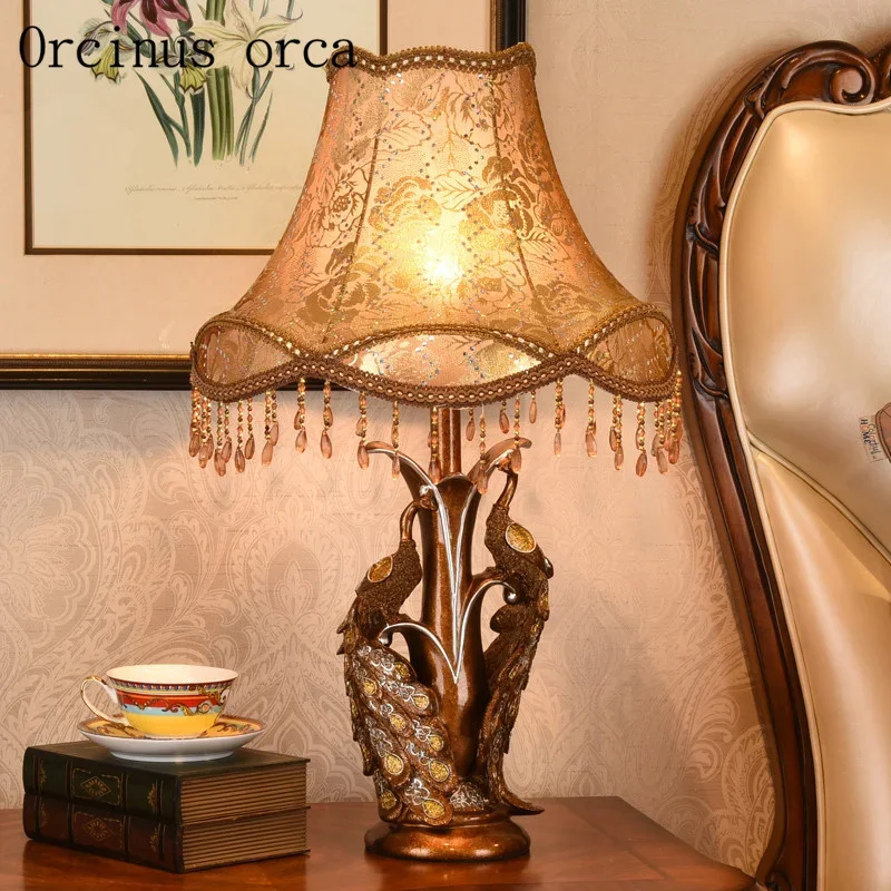 

Luxury European style retro Princess Royal bedroom living room lamp bedside lamp warm Postage free