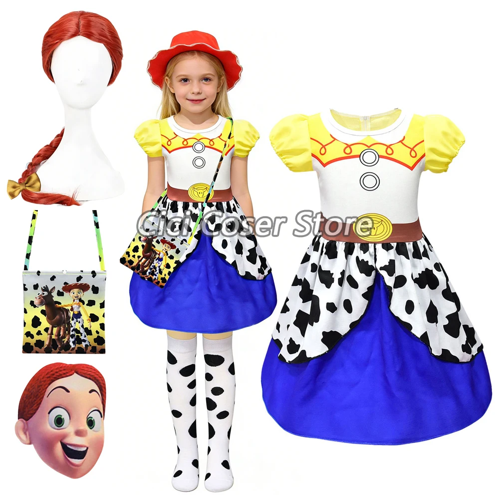 

Костюм для косплея Джесси из аниме «Базз», парик, ковбойское платье, шляпа, наряды для Хэллоуина, карнавала, выступлений, для роста 110-150 см