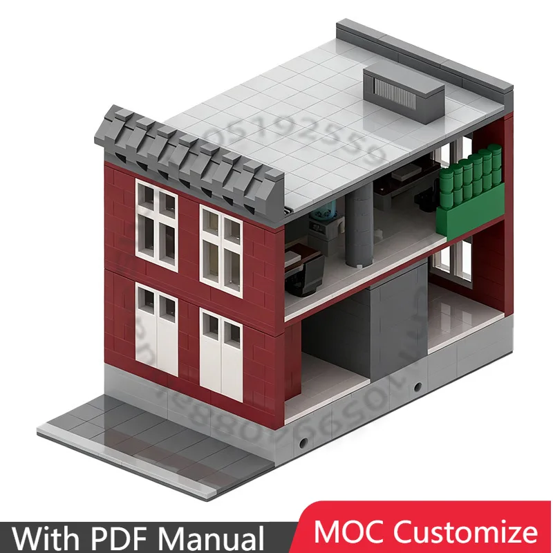 

988 деталей Модульное здание: Модульное полицейское отделение (MOC) для расширения, настраиваемый модульный конструктор, технология DIY, игрушка-подарок для сборки